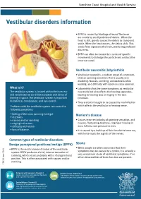 Vestibular Disorders Information | Fact Sheet