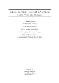 Ballistic Electron Transport in Graphene Nanodevices and Billiards