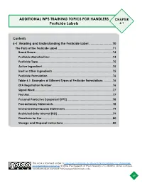 Chapter 6: Additional WPS Training Topics for Handlers
