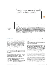 Feature-Based Survey of Model Transformation Approaches