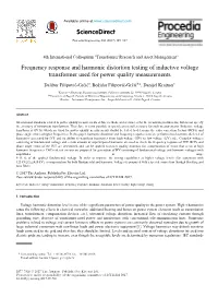 Frequency Response and Harmonic Distortion Testing of Inductive