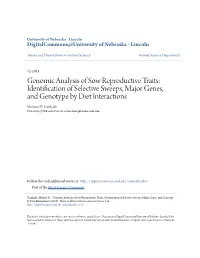 Identification of Selective Sweeps, Major Genes, and Genotype by Diet Interactions Melanie D