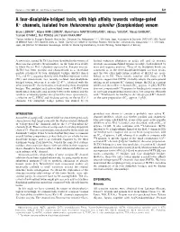 A Four-Disulphide-Bridged Toxin, with High Affinity Towards Voltage-Gated