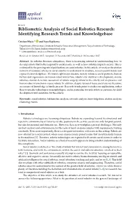 Bibliometric Analysis of Social Robotics Research: Identifying Research Trends and Knowledgebase