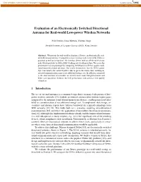 Evaluation of an Electronically Switched Directional Antenna for Real-World Low-Power Wireless Networks