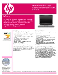HP Pavilion Data Sheet