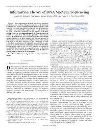 Information Theory of DNA Shotgun Sequencing Abolfazl S