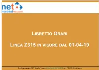 Libretto Orari Linea Z315 in Vigore Dal 01-04-19