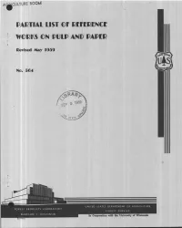 PARTIAL LIST CF RFFLRENCF WCRES on PULP AN® IDAIDLR Il
