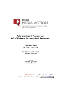 Report on Information and Communication for Development