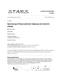 Spectroscopy of B-Type Asteroids: Subgroups and Meteorite Analogs