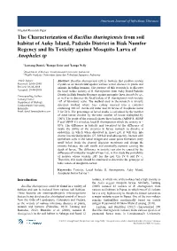 The Characterization of Bacillus Thuringiensis from Soil Habitat Of