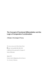 The Concept of Functional Differentiation and the Logic of Comparative Functionalism
