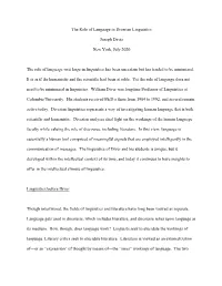 The Role of Language in Diverian Linguistics