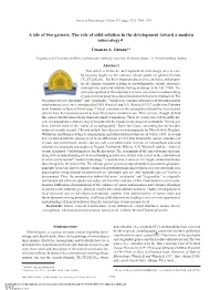 A Tale of Two Garnets: the Role of Solid Solution in the Development Toward a Modern Mineralogyk