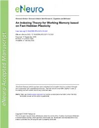 An Indexing Theory for Working Memory Based on Fast Hebbian Plasticity