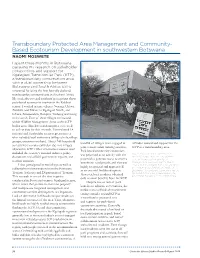 Based Ecotourism Development in Southwestern Botswana