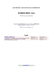 CIMAREX ENERGY CO Form DEF 14A Filed 2021-03-26