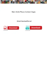 Marc Andre Fleury Contract Vegas