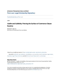 Piercing the Surface of Commerce Clause Doctrine