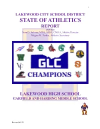 STATE of ATHLETICS REPORT 2020-2021 Sean D