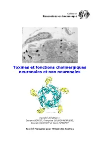 Toxines Et Fonctions Cholinergiques Neuronales Et Non Neuronales