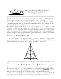 USA Mathematical Talent Search Solutions to Problem 2/3/16