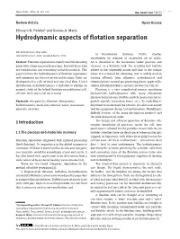 Hydrodynamic Aspects of Flotation Separation