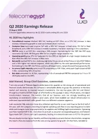 Q2 2020 Earnings Release 13 August 2020 Telecom Egypt Today Announces Its Q2 2020 Results Ending 30 June 2020