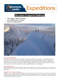 The Snow Leopard Challenge