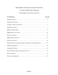 2007 Budget Justification