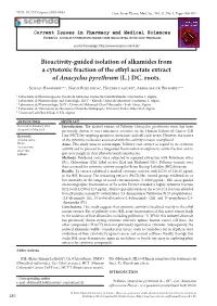 Bioactivity-Guided Isolation of Alkamides from a Cytotoxic Fraction of the Ethyl Acetate Extract of Anacyclus Pyrethrum (L.) DC