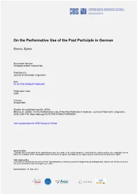 On the Performative Use of the Past Participle in German