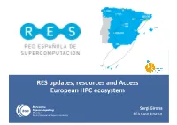 RES Updates, Resources and Access / European HPC Ecosystem