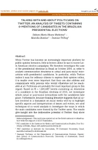 Talking with and About Politicians on Twitter: an Analysis Of