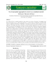 Use of Waste Plastic Aggregation in Concrete As a Constituent Material MB Hossain, P Bhowmik, KM Shaad
