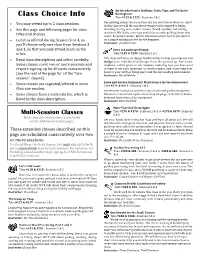 Class Choice Info An