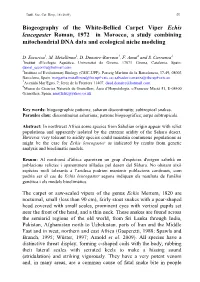 Echis Carinatus Complex Is Problematic Due to the Existence of Climatic Clines Affecting the Number of Ventral Scales (Cherlin, 1981)