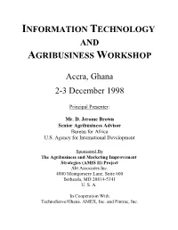 Information Technology and Agribusiness Workshop