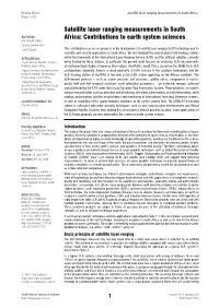 Satellite Laser Ranging Measurements in South Africa Page 1 of 9