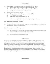 Strict Liability A. Strict Liability for Trespassory Torts and the Advent of Fault Theory 1. Strict Liability Under Trespass At