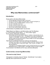 Why Was Maimonides Controversial?