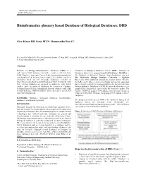 Bioinformatics Glossary Based Database of Biological Databases: DBD