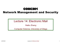 Electronic Mail Haibo Zhang Computer Science, University of Otago