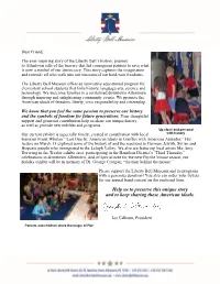 Help Us to Preserve This Unique Story and to Keep Sharing These American Ideals
