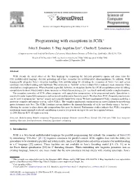 Programming with Exceptions in Jcilk$