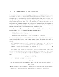 15 the Classical Ring of Left Quotients