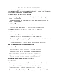 Anapanasati Sutta Instructions