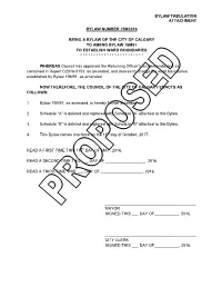 Bylaw Tabulation Attachment Bylaw Number 25M2016 Being