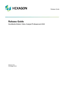 Geomedia Motion Video Analyst Professional 2020 Release Guide